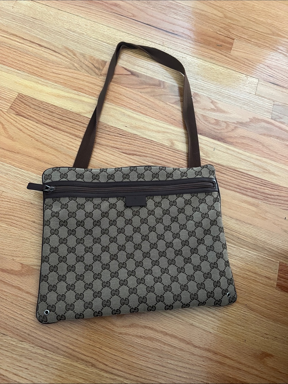 Gucci Brown Monogram Canvas Messenger Bag